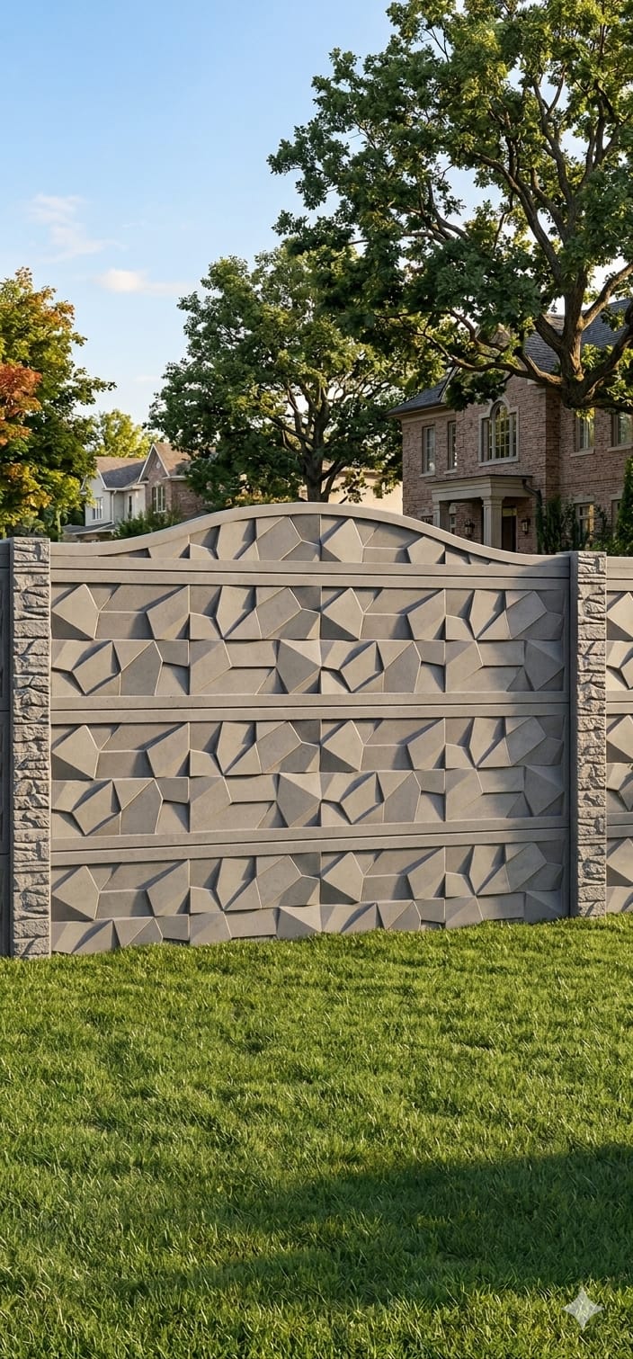 Concrete panels in yard